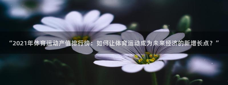 bbin视讯：“2021年体育运动产值排行榜：如何让体育运动成为未来经济的新增长点？”